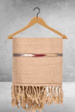 Cream Plain Wool Blend Men Shawl - Image 2