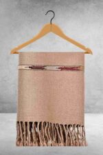 D Khaki Plain 100% Acrylic Men Shawl - Image 2