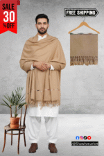 Fawn Plain Wool Blend Men Shawl