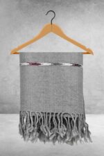Grey Plain Wool Blend Men Shawl - Image 2