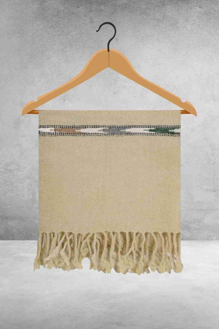 L Stone Plain 100% Wool Men Shawl - Image 2