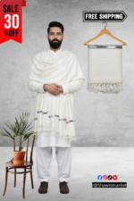 Off White Plain 100% Acrylic Men Shawl