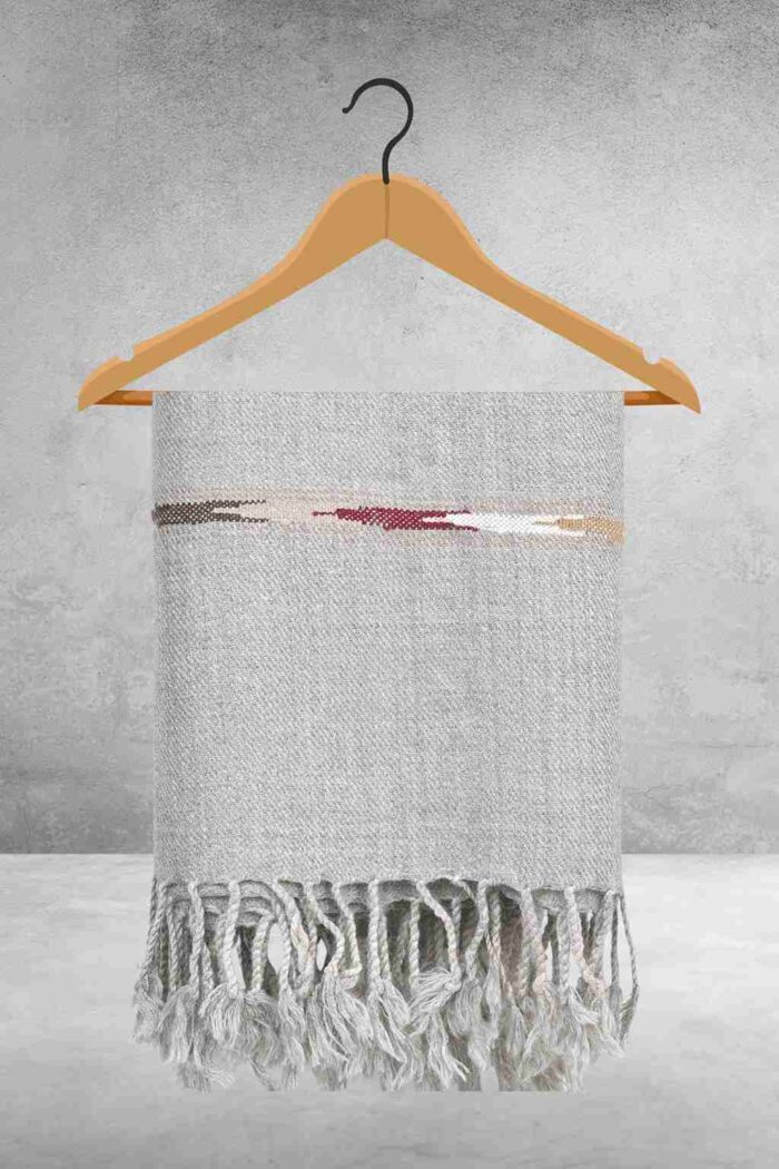 Stone Plain Wool Blend Men Shawl - Image 2