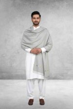 Stone Plain Wool Blend Men Shawl - Image 3