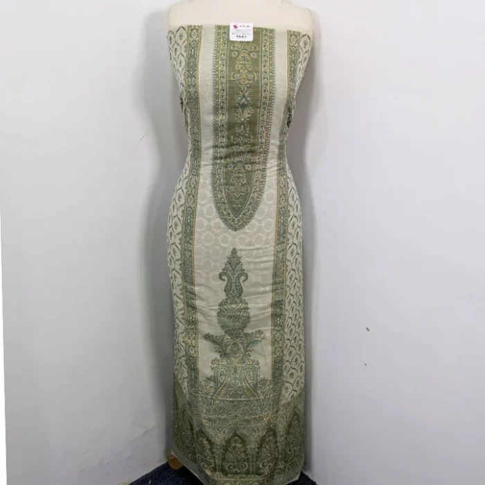 Luxury Pure Indian Kani Silk with Zari Work 3PC Unstitched - Image 2