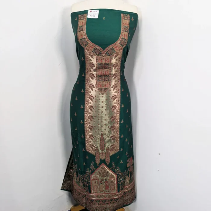 Luxury Pure Indian Kani Silk with Moonlight Work 3PC Unstitched - Image 2