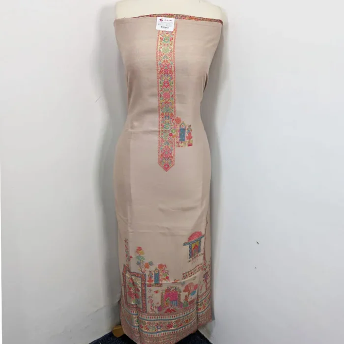 Pure Indian Kani Silk with Moonlight Work 3PC Unstitched - Image 2